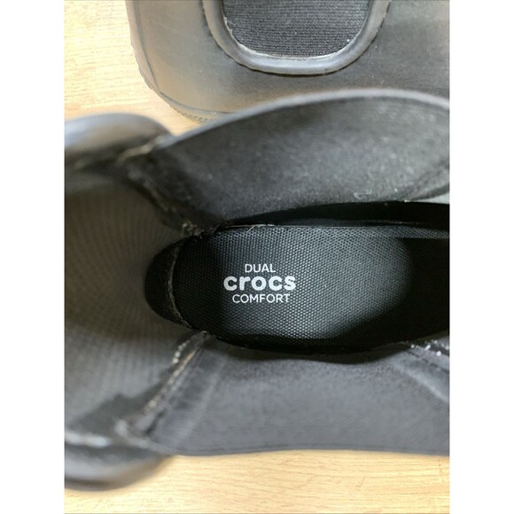 CROCS Freesail Chelsea Dual Comfort Black Rain Boots Waterproof Women's Size 8 - Picture 13 of 15